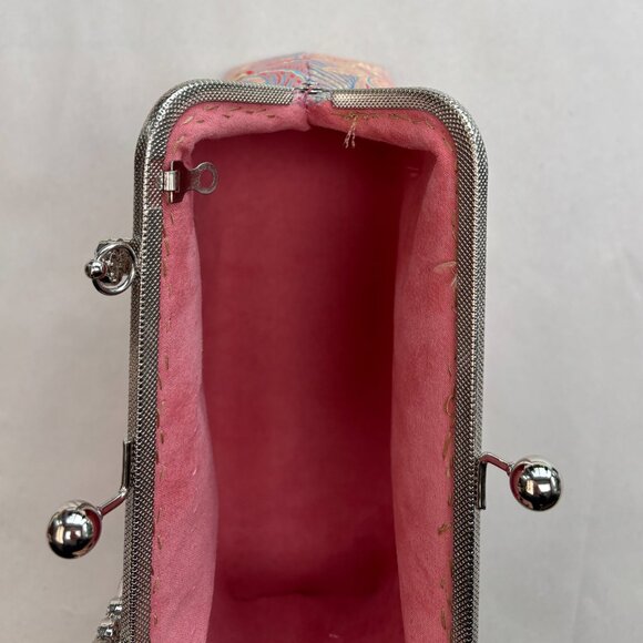 Vintage Pearly Pink Jacquard Handbag - Picture 5 of 12